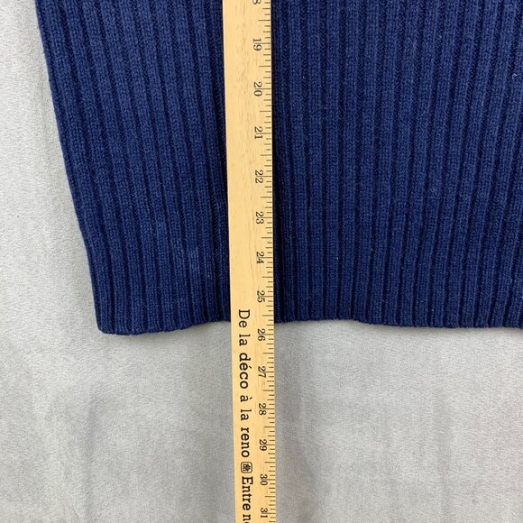 LL Bean Mens Commando Sweater Small Navy Blue Crewneck 100% Merino Lambs Wool - Picture 7 of 8